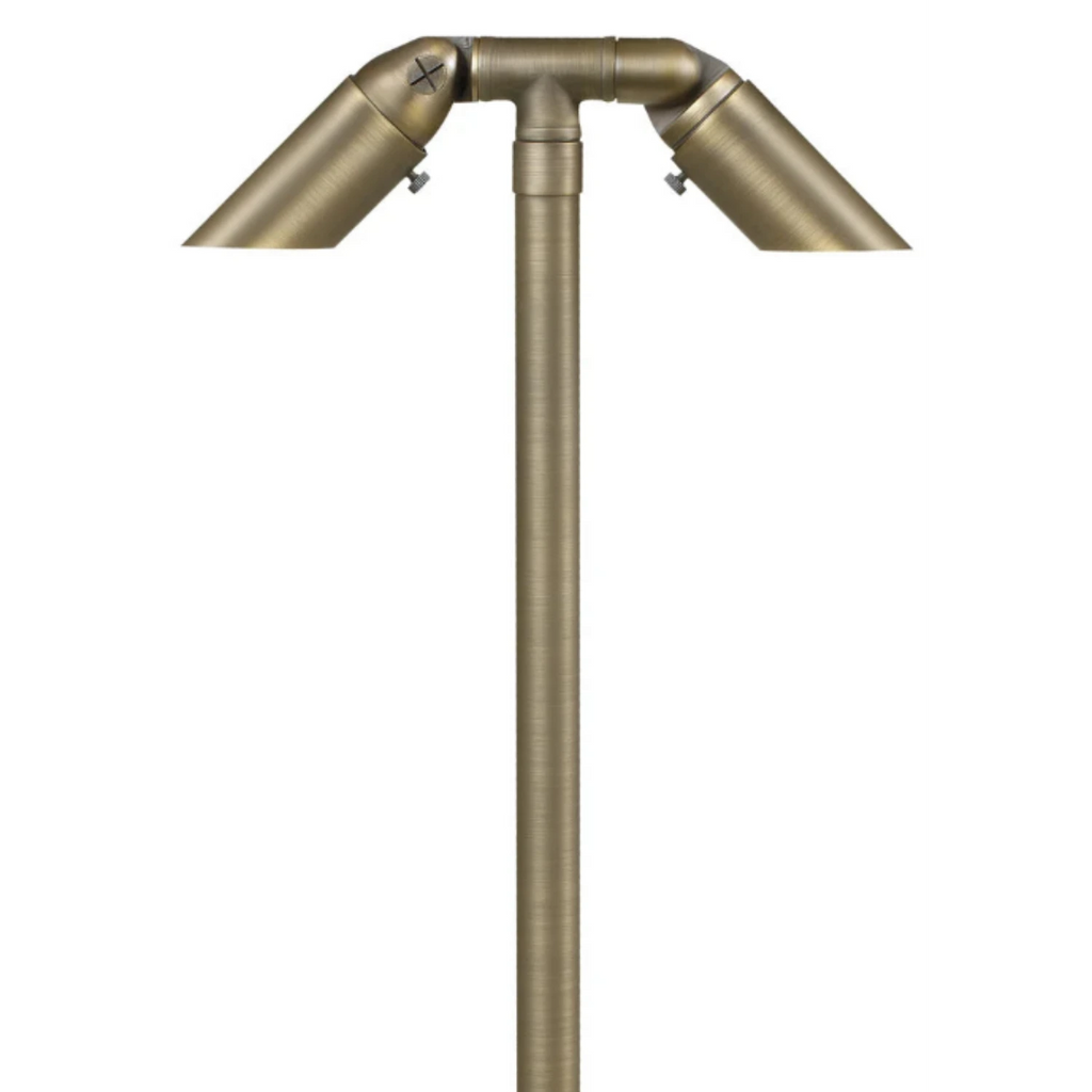 brass Flat Lens Twin Path Light in Antique Bronze finish