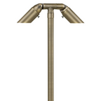 brass Flat Lens Twin Path Light in Antique Bronze finish