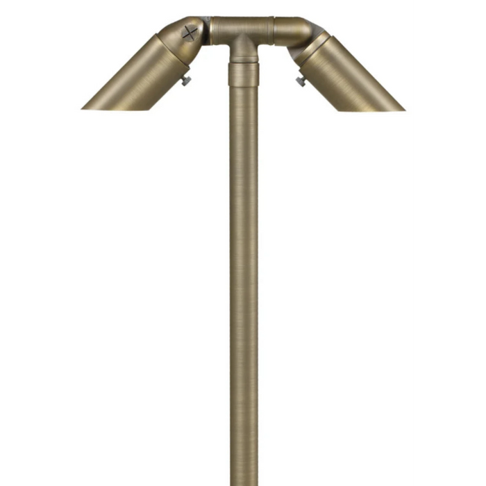 brass Flat Lens Twin Path Light in Antique Bronze finish