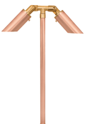 Round Head Copper Twin Path Light in Raw Copper, close product view