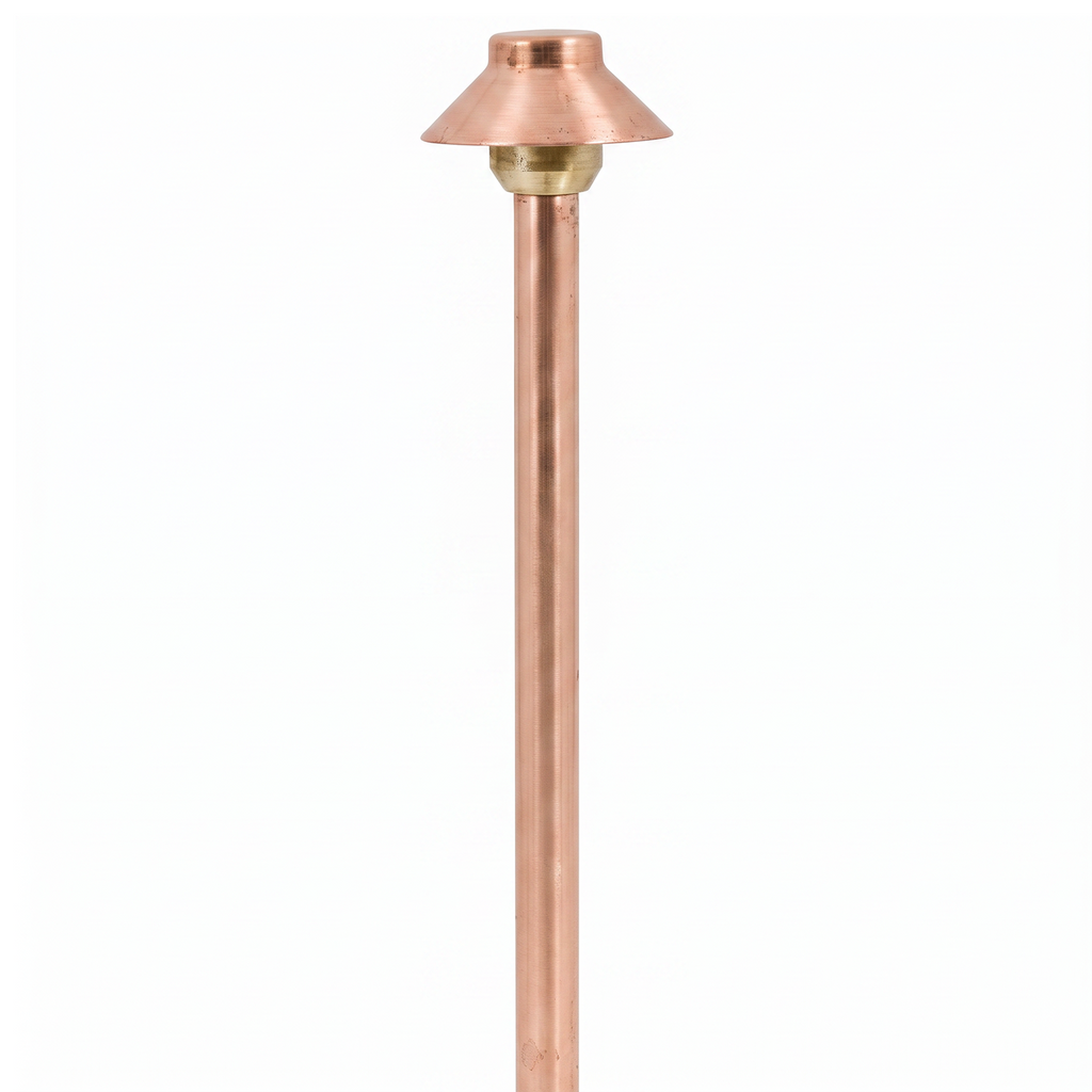 View of 3.5 Inch Umbrella Path Light in Raw Copper