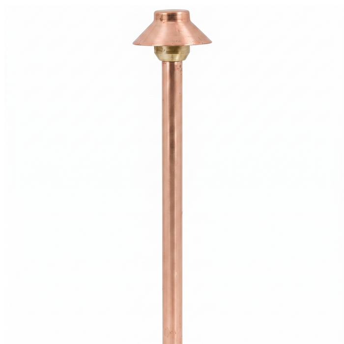 View of 3.5 Inch Umbrella Path Light in Raw Copper