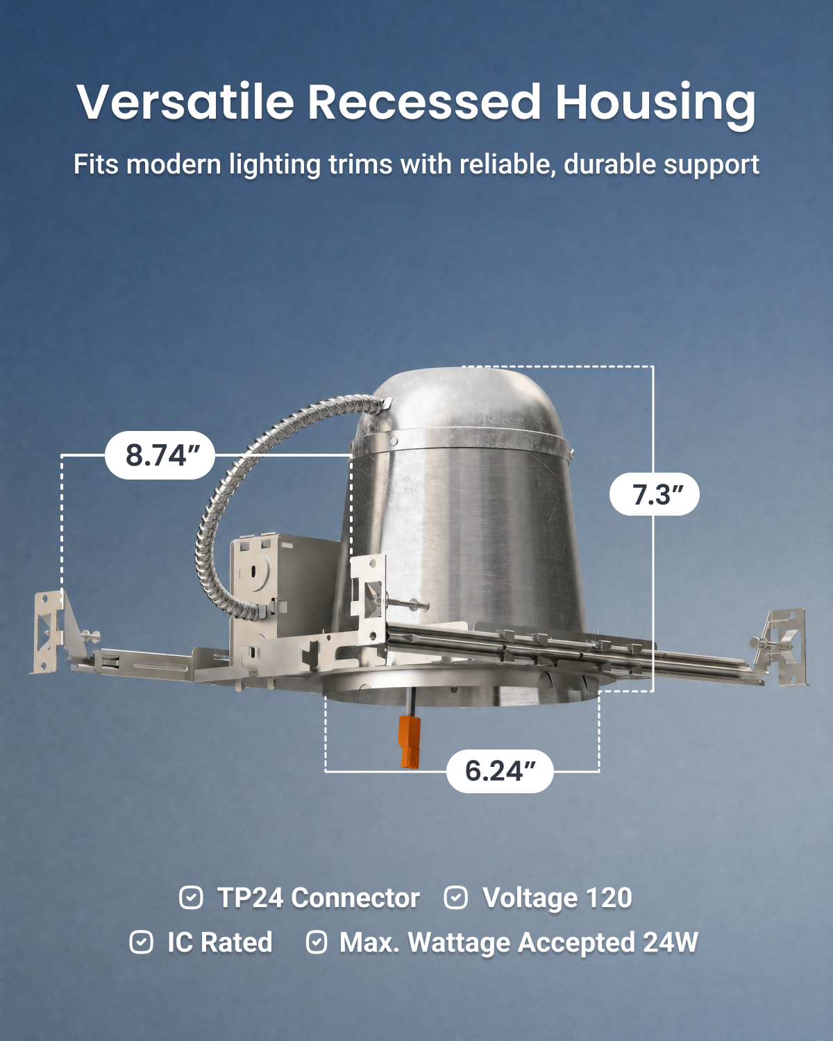 Recessed Lighting Can, 6 Inch, New Construction