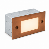 Copper Lensed Step Light, Recessed, 4-3/8 Inch, Raw Copper, 210 Lumens