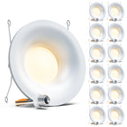 Recessed LED Retrofit Lighting, Curved Trim Design, 5/6 Inch, Selectable CCT, 1000 Lumens