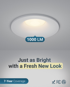 Sunco Curved Cone Recessed Downlight is bright, at 1000LM