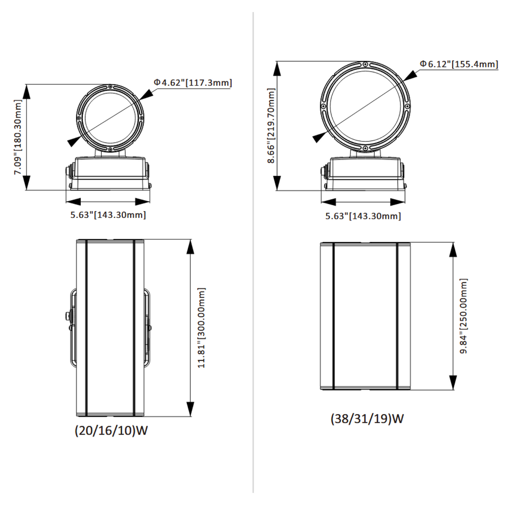 White Cylinder LED Wall Sconce, 20W/16W/10W, Dusk to Dawn Photocell , 2800 Lumens
