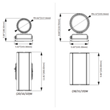Dark Bronze Cylinder LED Wall Sconce, 38W/31W/19W, Dusk to Dawn Photocell , 5500 Lumens