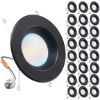 Large hero glowing black retrofit downlight plus 24 smaller duplicates along the right side.
