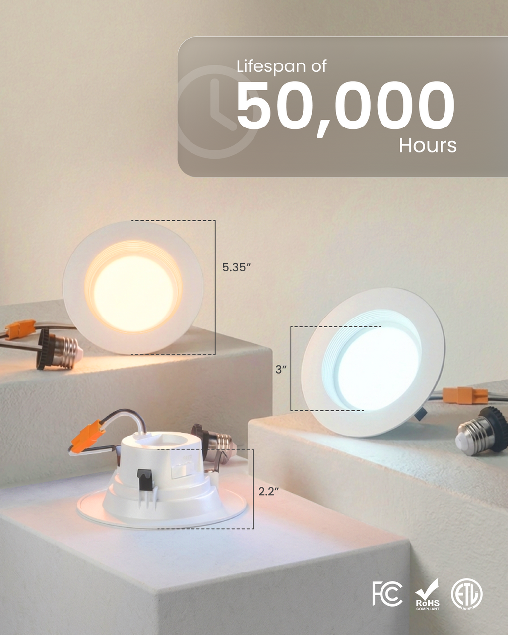 Recessed LED Retrofit Lighting, 4 Inch, Baffle, Selectable CCT, 660 Lumens