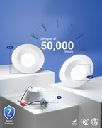 Recessed LED Retrofit Lighting, 5/6 Inch, Baffle, Selectable CCT, 965 Lumens