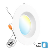 Recessed LED Retrofit Lighting, 5/6 Inch, Wet Rated, Baffle, Selectable CCT, 1050 Lumens