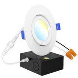 Recessed LED Lighting, 4 Inch, Slim Gimbal, Selectable CCT, 850 Lumens