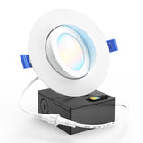 Recessed LED Lighting, 4 Inch, Slim Eyeball Gimbal, Selectable CCT, 900 Lumens