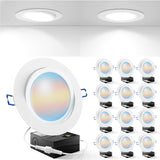 Recessed LED Lighting, 6 Inch, Slim Gimbal, Selectable CCT, 850 Lumens