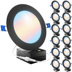 Recessed LED Lighting, 6-Inch, Slim, Wafer Thin, Black Trim, 14W, 850 Lumens
