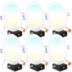 Recessed LED Lighting, 8 Inch, Slim, Wafer Thin, Selectable CCT, 1350 Lumens