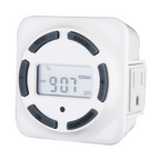 Digital Plug-In Timer, 7-Day, 15A, 125V, Battery Backup