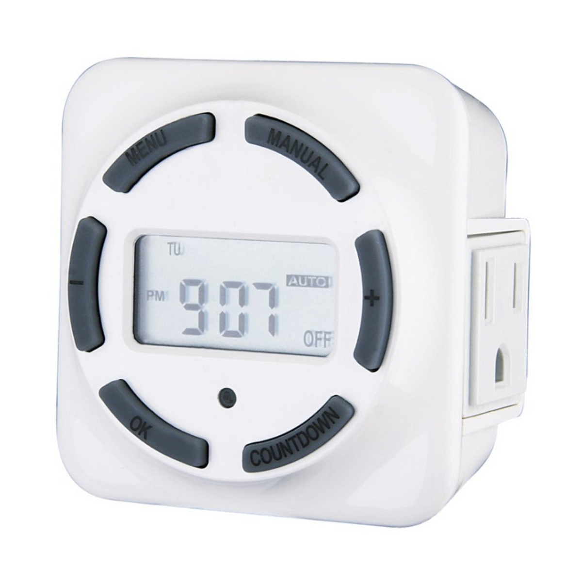 Digital Plug-In Timer, 7-Day, 15A, 125V, Battery Backup