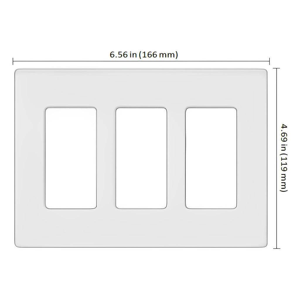 Lutron Claro Multi-Gang Wallplate, Screwless Designer Style, Gloss Finish