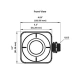 Dimension of motion sensing camera, infrared alarm system or motion detector alarm system - front view