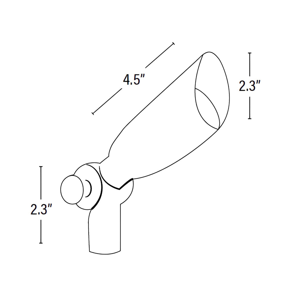 Brass Bullet Head Landscape Spotlight with Plastic Spike