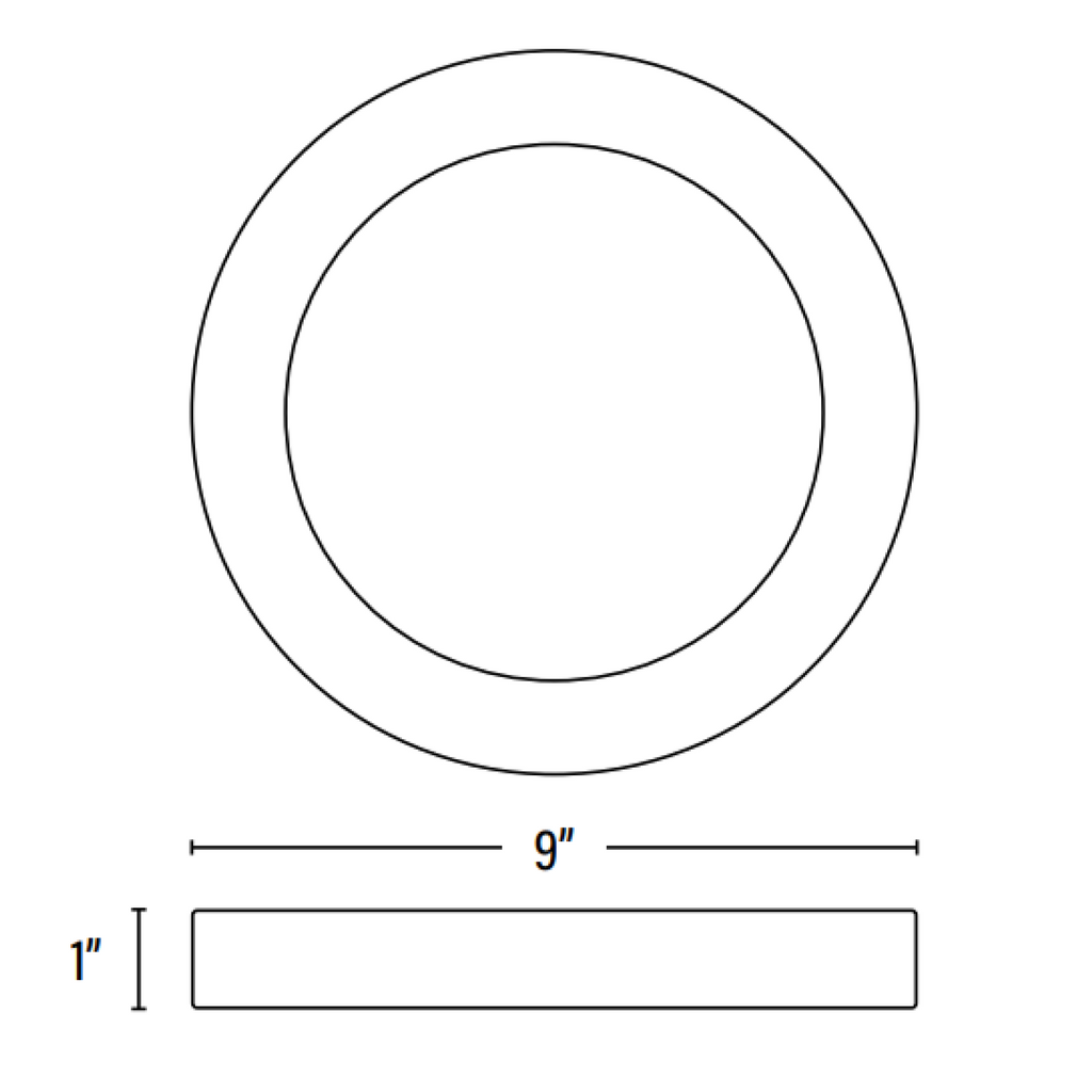 9 Inch Round Ceiling Light, Surface Mount, 1200 Lumens