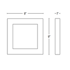 Square Ceiling Light, Spark, Surface Mount, 1200 Lumens