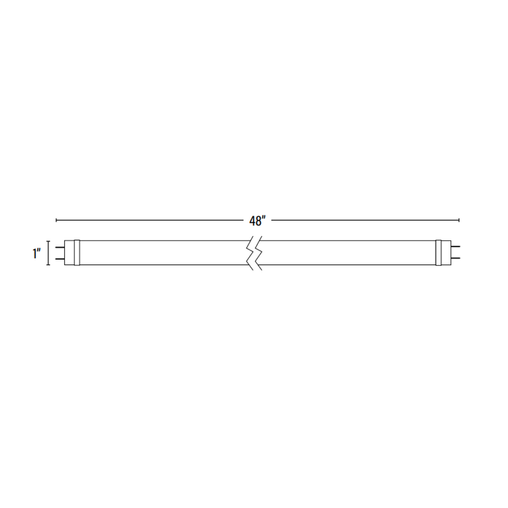T8 frosted tube light dimensions