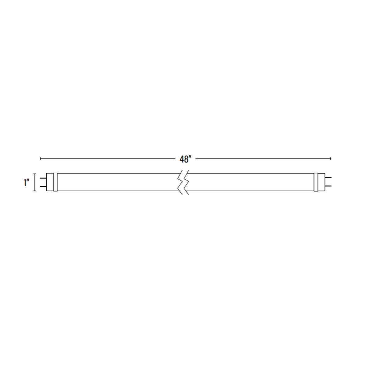 T8 frosted tube light dimensions