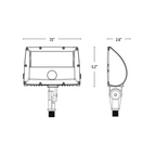 LED Flood Light, Knuckle Mount, Black, 30W, 3700 Lumens