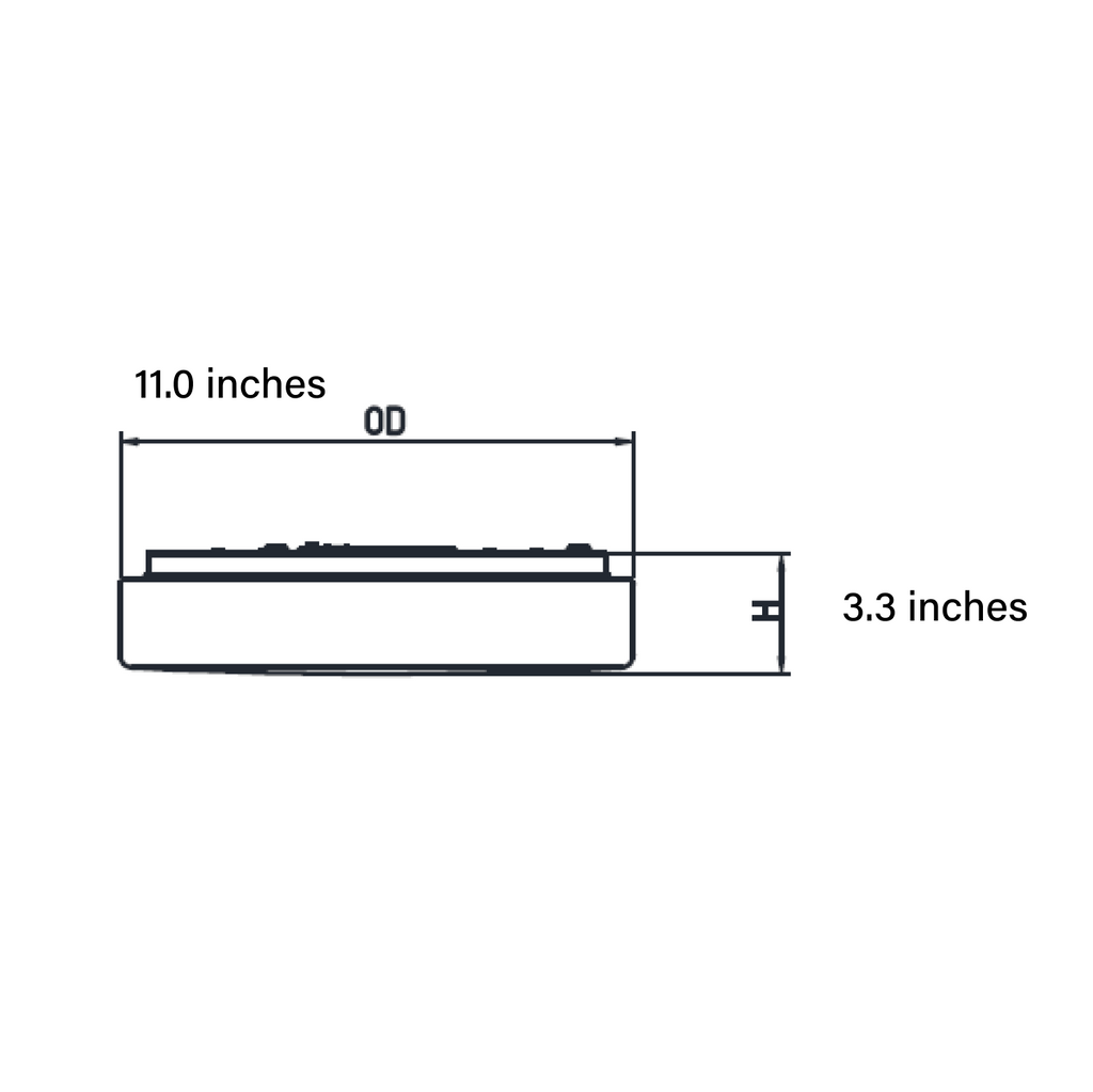 11 Inch Round LED Ceiling Light, White, Surface Mount, 1600 Lumens