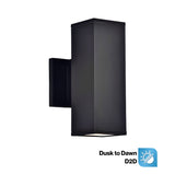 LED Black Wall Sconce, Dusk to Dawn, 18W, Raven, 1500 Lumens