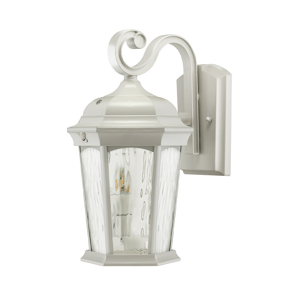 White wall lantern side perspective without illumination