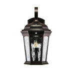 Bronze wall lantern front view without illumination