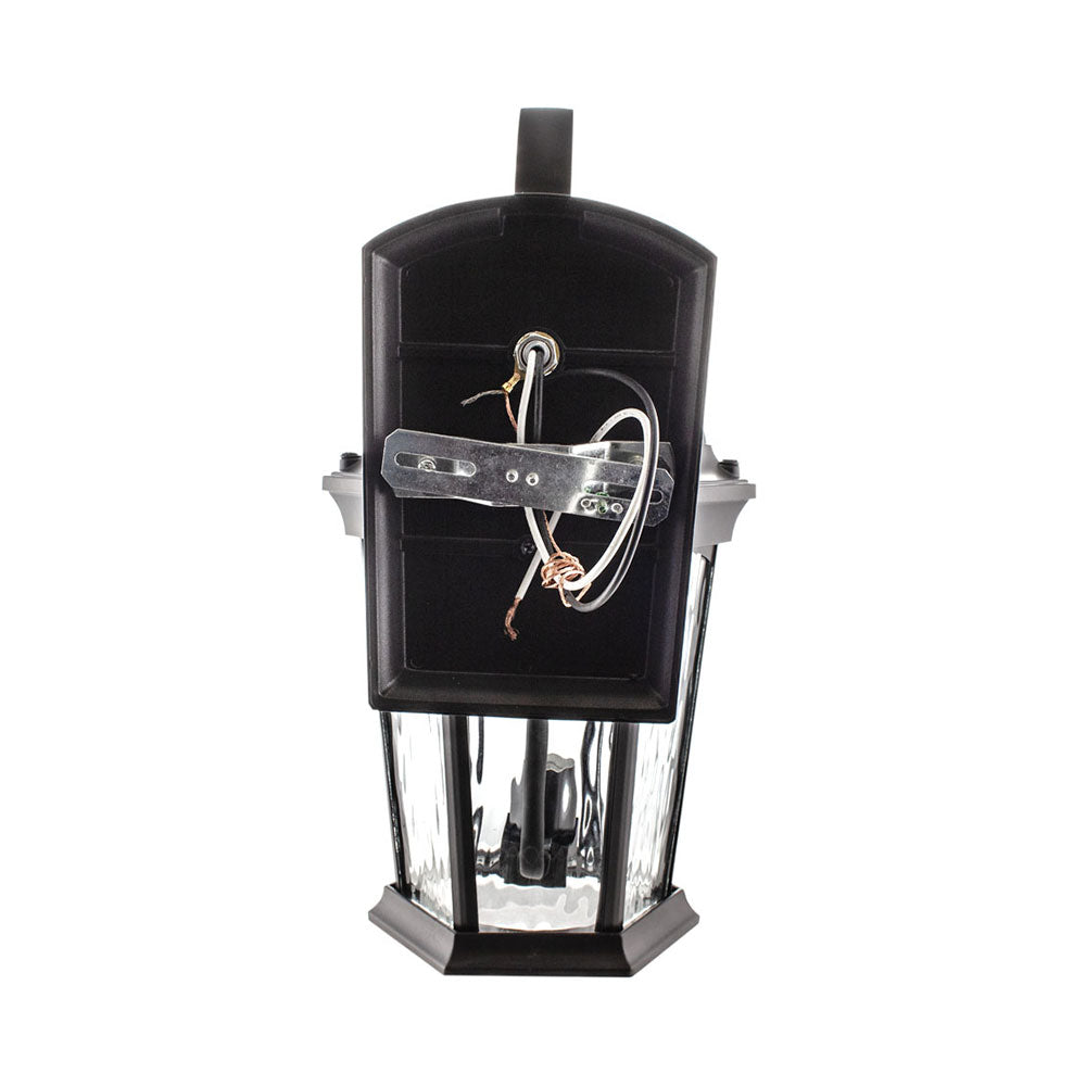 Bronze wall lantern rear wiring view