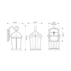 Wall lantern dimensional drawing