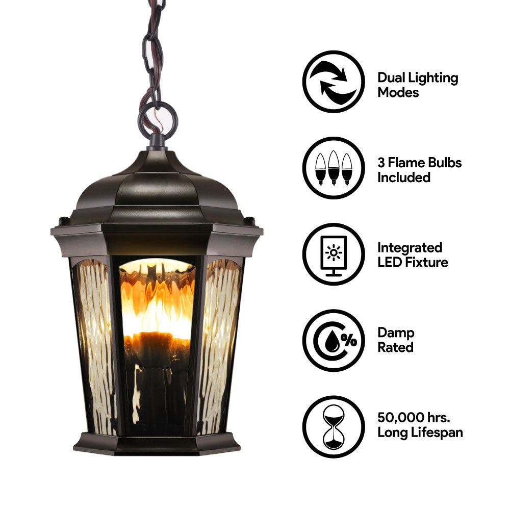Bronze hanging lantern feature infographic