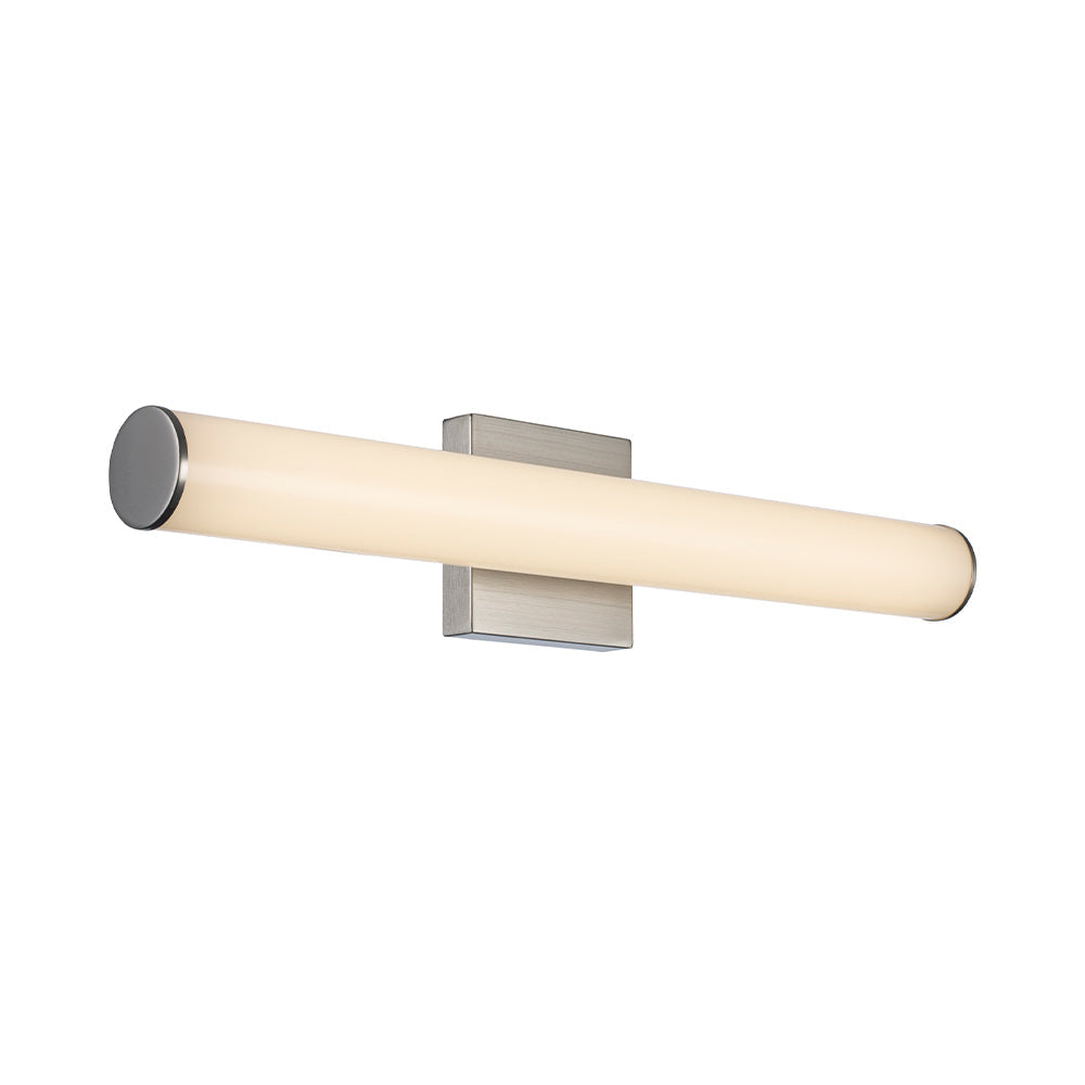Brushed-nickel linear vanity light perspective
