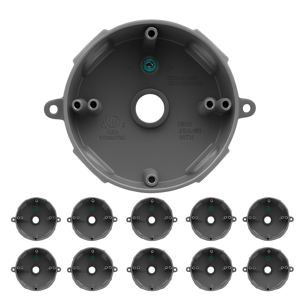 Enerlites Round 4″ with Five 1/2″ Holes Weatherproof Box