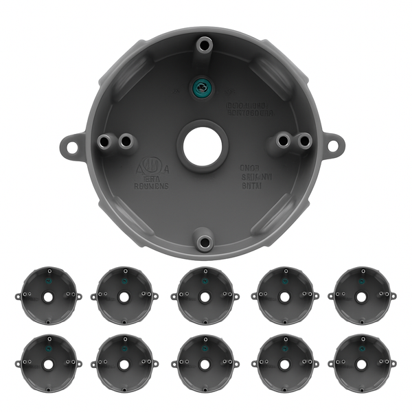 Enerlites Round 4″ with Five 1/2″ Holes Weatherproof Box – Sunco Lighting