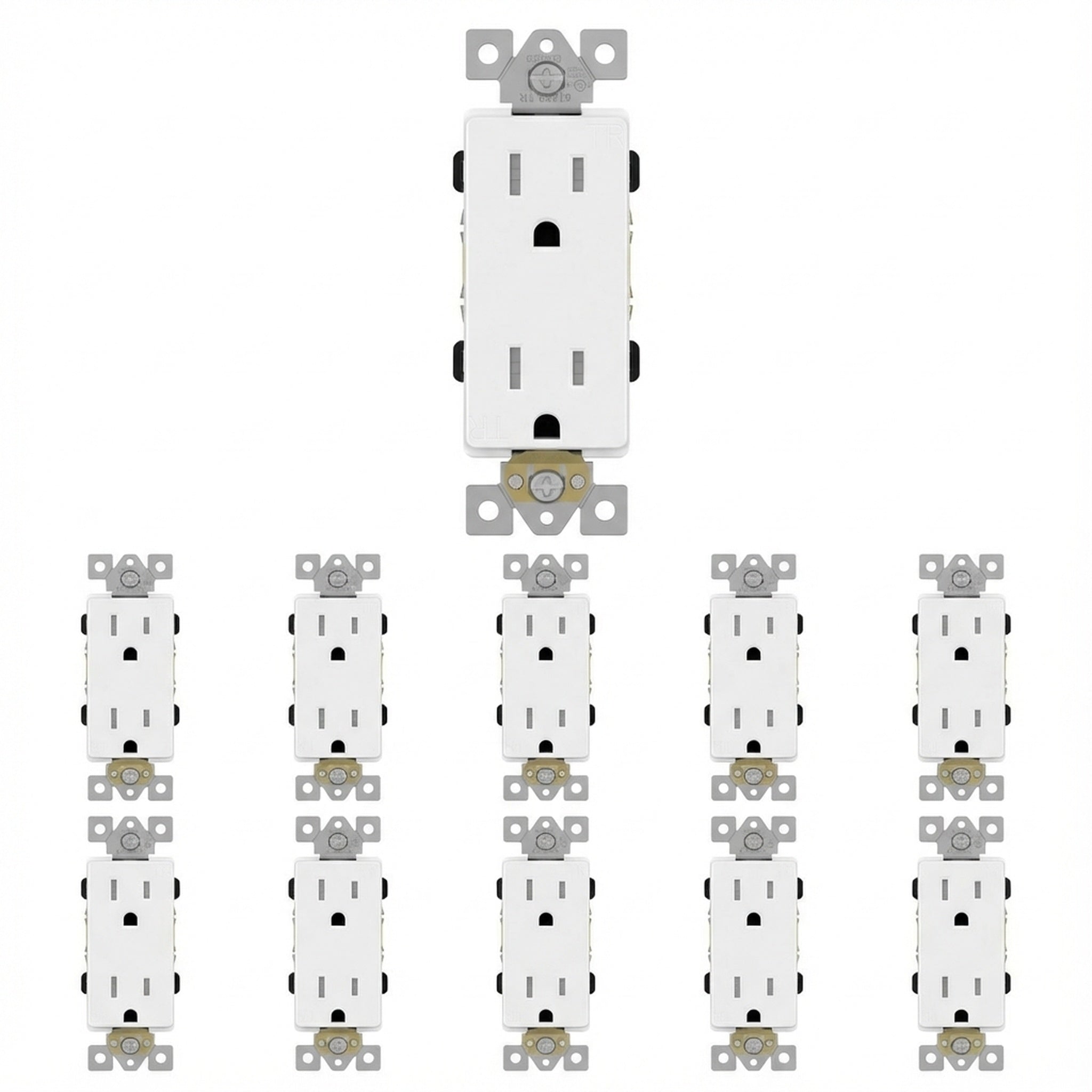 Enerlites Commercial Grade 15A Decorator Tamper Resistant Receptacle, 5-15R