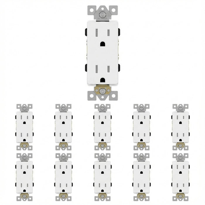 Enerlites Commercial Grade 15A Decorator Tamper Resistant Receptacle, 5-15R