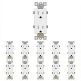 Enerlites Commercial Grade 15A Decorator Tamper Resistant Receptacle, 5-15R