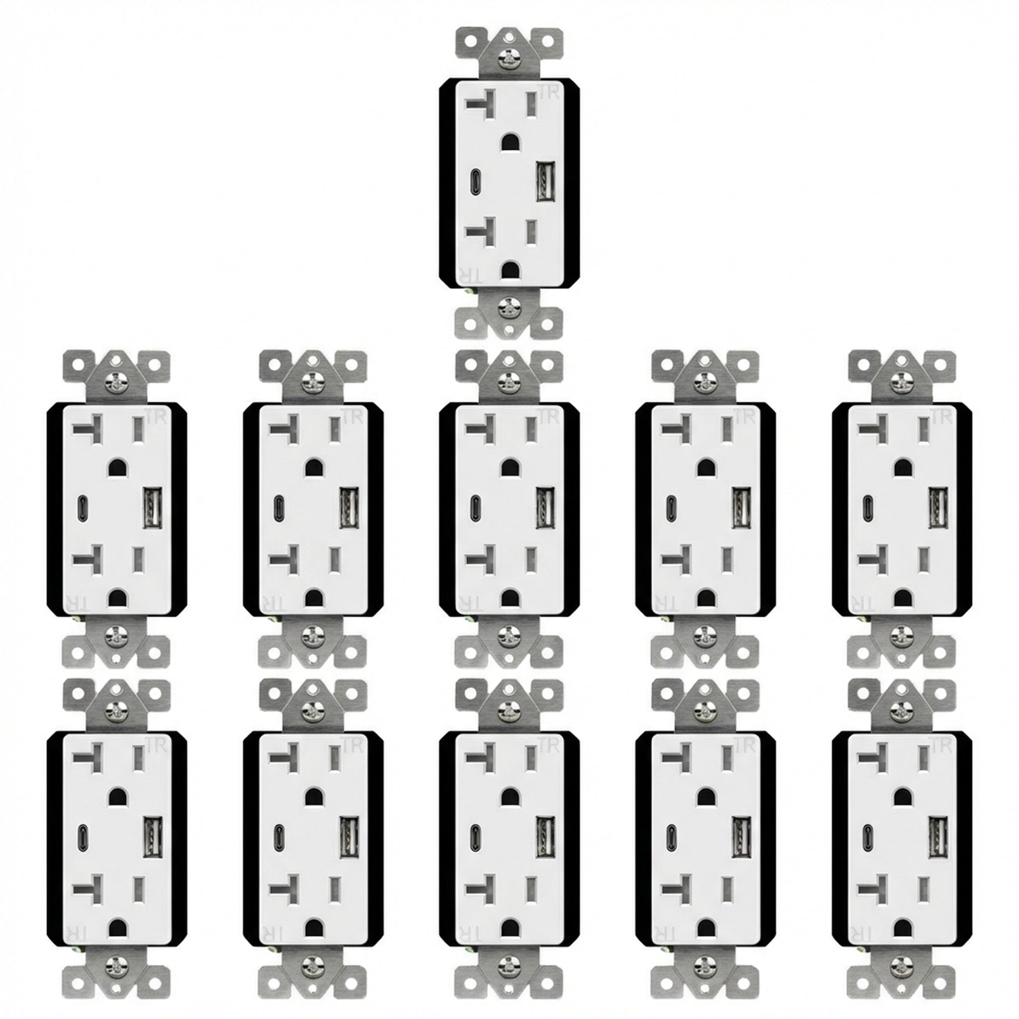 Enerlites 3.6A USB-A/C Wall Outlet, Tamper-Resistant 20A Duplex Receptacles