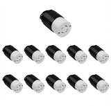 Multiple black and white light bulb sockets on a white background