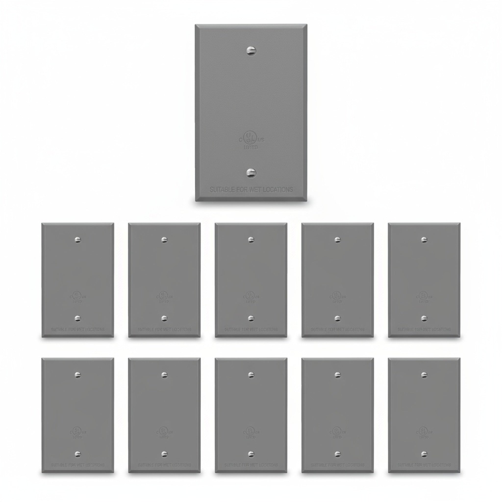 Enerlites 1-Gang Weatherproof Metal Blank Wall Plate