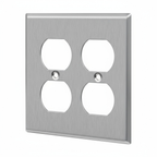 Duplex Receptacle Two-Gang Metal Wall Plate