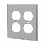 Duplex Receptacle Two-Gang Metal Wall Plate