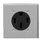 Enerlites Power Outlet Receptacle Two-Gang Metal Wall Plate